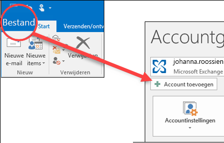 Klik op Account toevoegen in het menu Bestand.