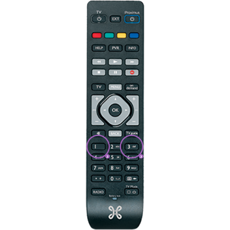 Use your decoder’s remote control for your TV as well Proximus