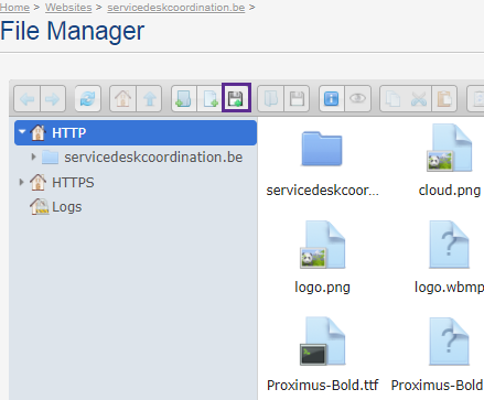 Overview of files in File Manager