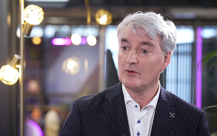 Enregistrement vidéo lors de Think NXT 2025 avec Frédéric Renette, expliquant le network slicing 5G