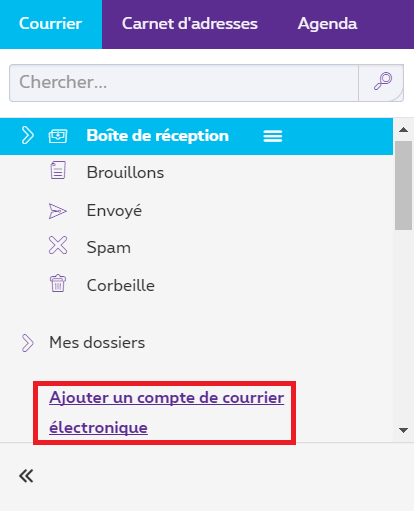 Cliquez "Ajouter un compte de courrier électronique".